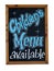 Childrens menu available sign