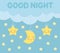 Childrens mobile for nighttime illustration. Sleep flat vector drawing for childrens party and nursery decoration