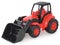 Childrens plastic toy, Red-black bulldozer isolated on white