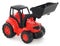 Childrens plastic toy, Red-black bulldozer isolated on white