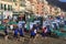 Childrens playing in beach in Alassio, Riviera dei Fiori, Savona, Liguria, Italy