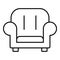 Childrens room armchair icon, outline style