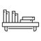 Childrens room book shelf icon, outline style