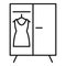 Childrens room dressing wardrobe icon, outline style