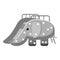 Childrens slide elephant icon