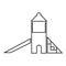 Childrens slide house icon, outline style