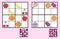 Childrens sudoku puzzle with sweets nuts and fruit