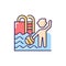 Childrens swimming pool RGB color icon