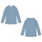 Childrens technical sketch navy blue stripe raglan sweatshirt isolated on white background. KIds wear jumper design template.