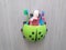 Childrens tooth brush plastic container with cute beetle shape