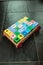 Childrens toy cart and letter play blocks