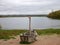 Childrens wood play boat  in country park