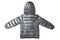 Childrenâ€™s jacket isolated. Fashionable silver gray warm down