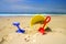 Childs beach bucket and spade on a sandy beach wit