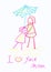 Childs crayon drawing of a Mother\'s Day card
