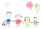 Childs drawing happy family