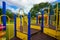 Childs pov point of view playing in a park playground