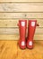 Childs red rubber boots