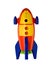 Childs toy rocket on white background