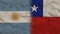 Chile and Argentina Flags Together, Crumpled Paper Effect 3D Illustration