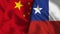 Chile and China Flag -- 3D illustration Flags