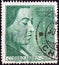 CHILE - CIRCA 1959: A stamp printed in Chile shows poetess, Nobel Prize Winner Gabriela Mistral, circa 1959.