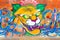 Chile Coquimbo mural that represents the face of a feline