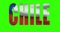 Chile country lettering word text with flag waving animation on green screen 4K. Chroma key background