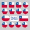 Chile Flag Collection Figure Icons Set Vector