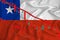 Chile flag, the fall of the currency against the background of the flag and stock price fluctuations. Crisis concept with falling
