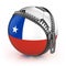 Chile football nation - football in the unzipped bag with Chile flag print