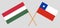 Chile and Hungary. Chilean and Hungarian flags