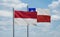 Chile and Indonesia and Bali island flag