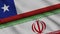 Chile and Iran Flags, Breaking News, Political Diplomacy Crisis Concept