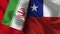 Chile and Iran Realistic Flag â€“ Fabric Texture Illustration