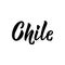 Chile. Lettering. Ink illustration. Modern brush calligraphy