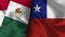 Chile and Mexico Realistic Flag â€“ Fabric Texture Illustration