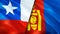 Chile and Mongolia flags. 3D Waving flag design. Chile Mongolia flag, picture, wallpaper. Chile vs Mongolia image,3D rendering.