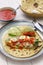 Chile relleno(stuffed chili)tacos, mexican cuisine