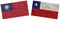 Chile and Taiwan Flags Together Paper Texture Illustration