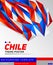 Chile theme modern poster, vector template illustration, chilean flag colors