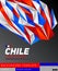 Chile theme modern poster, vector template illustration, chilean flag colors