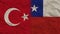 Chile and Turkey Flags Together, Crumpled Paper Effect 3D Illustration