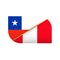 Chile versus Peru, two vector flags icon for sport competition
