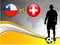 Chile versus Switzerland on Abstract World Map Background