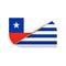 Chile versus Uruguay, two vector flags icon for sport competition