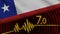 Chile Wavy Fabric Flag, 7.0 Earthquake, Breaking News, Disaster Concept