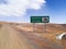 Chilean border road sign, Chile. Desert view