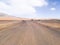 Chilean border road sign, Chile. Desert view