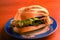 chilean chacarero burger with chile and lettuce